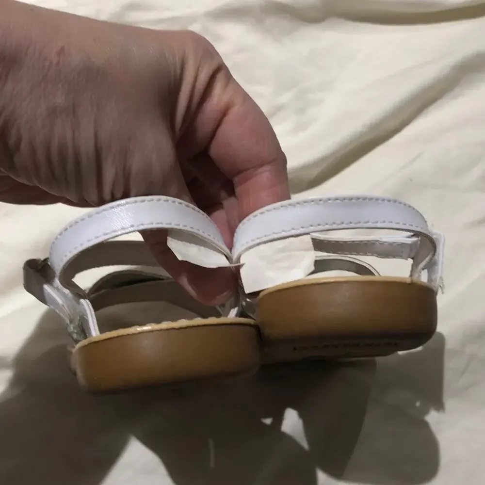 Gymboree White silver sandals 8m worn once
